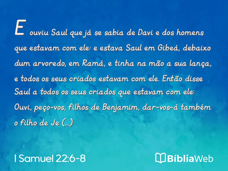 I Samuel 22:6-8 em imagem para compartilhar