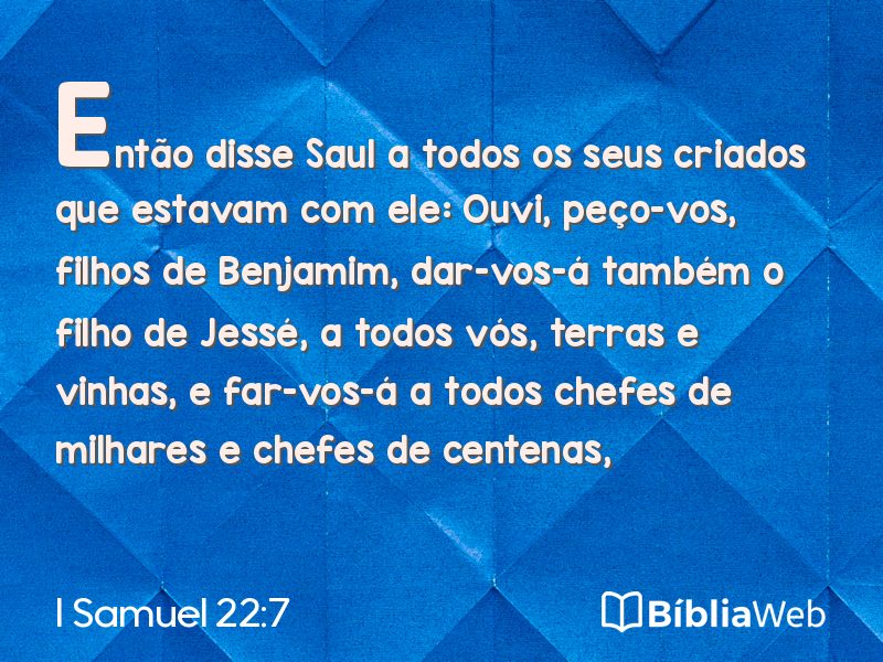 I Samuel 22:7 em imagem para compartilhar