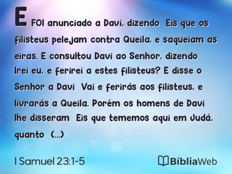 I Samuel 23:1-5 em imagem para compartilhar