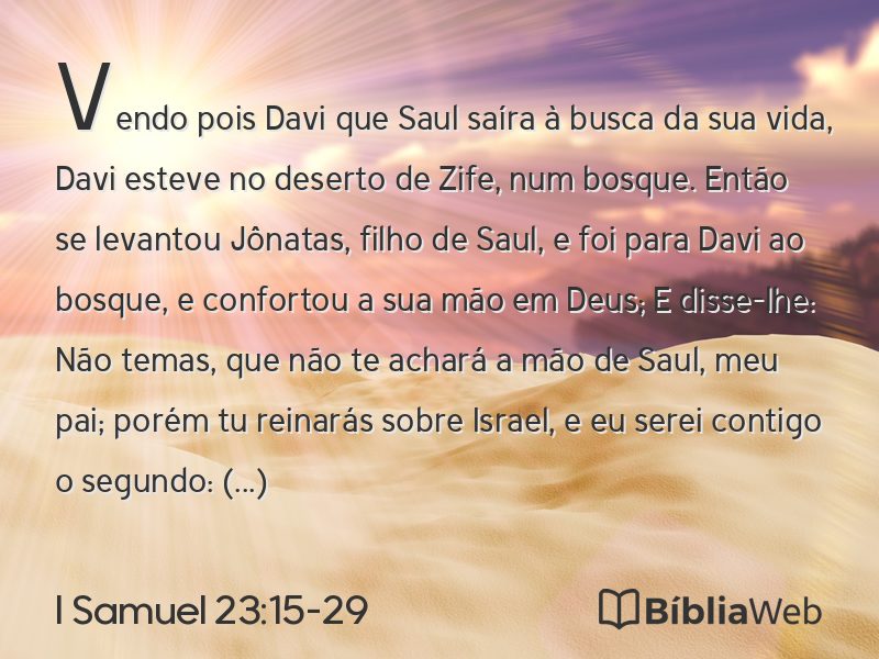 I Samuel 23:15-29 em imagem para compartilhar