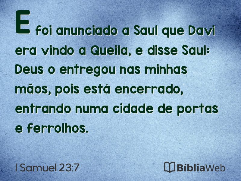 I Samuel 23:7 em imagem para compartilhar