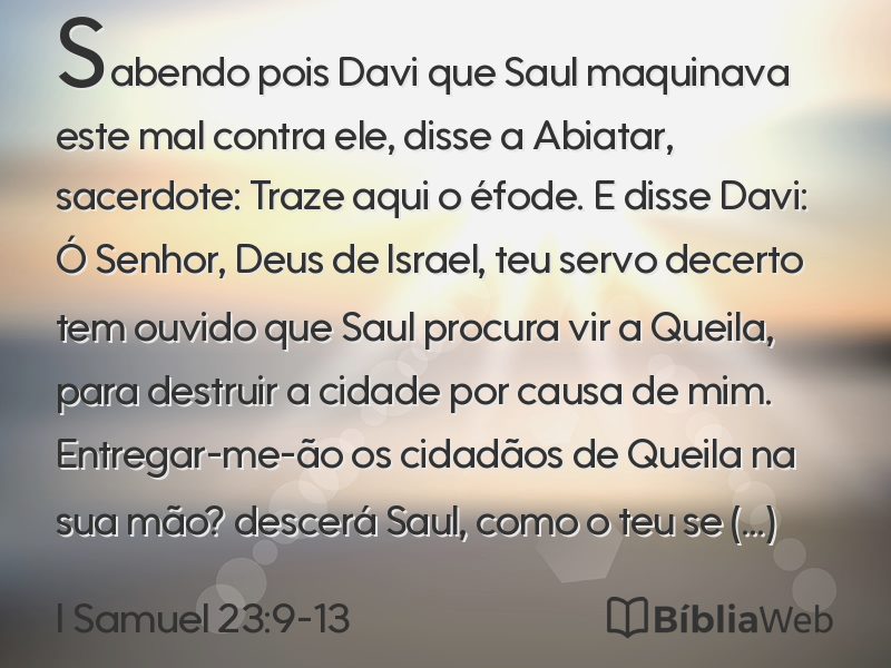 I Samuel 23:9-13 em imagem para compartilhar