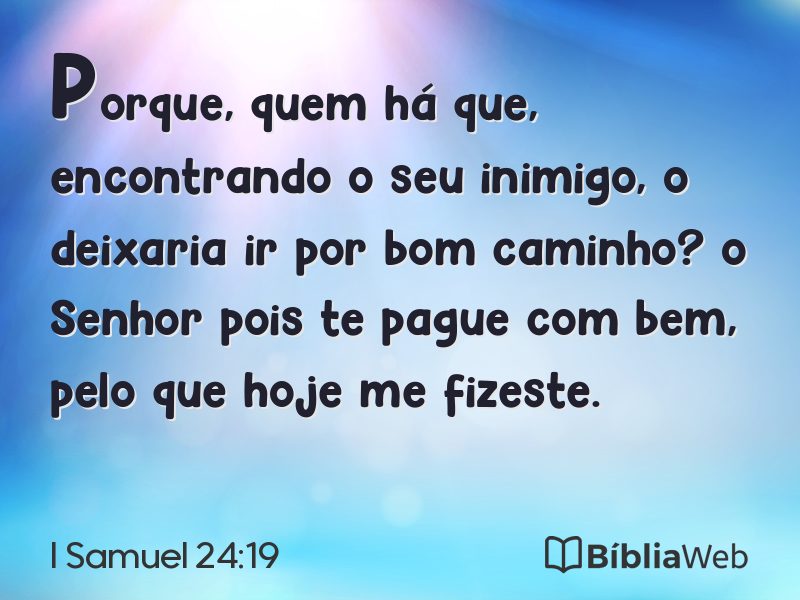 I Samuel 24:19 em imagem para compartilhar