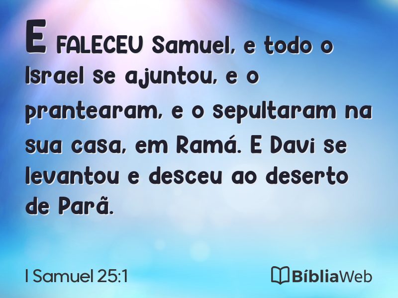 I Samuel 25:1 em imagem para compartilhar