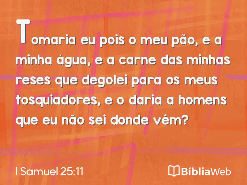 I Samuel 25:11 em imagem para compartilhar