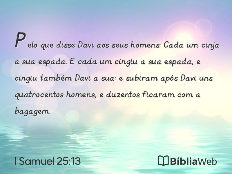 I Samuel 25:13 em imagem para compartilhar