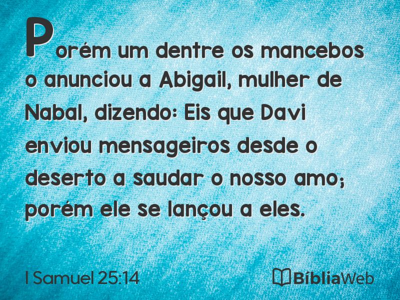 I Samuel 25:14 em imagem para compartilhar
