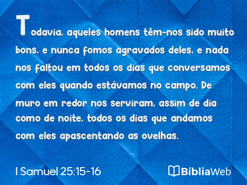 I Samuel 25:15-16 em imagem para compartilhar