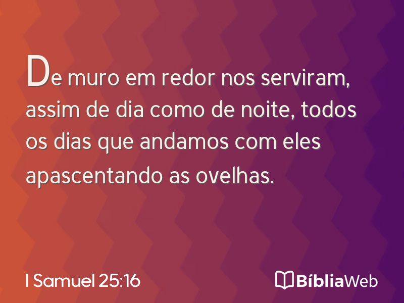 I Samuel 25:16 em imagem para compartilhar