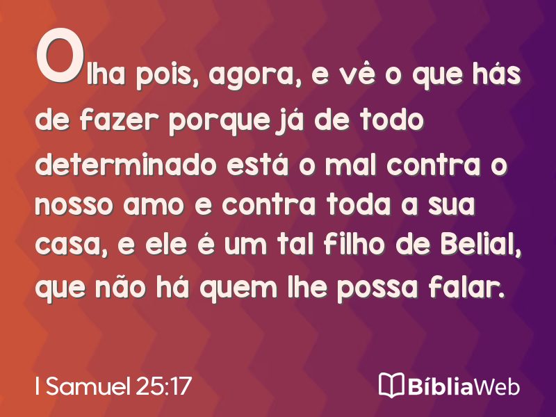 I Samuel 25:17 em imagem para compartilhar