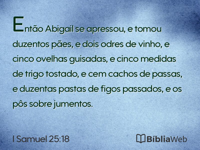 I Samuel 25:18 em imagem para compartilhar