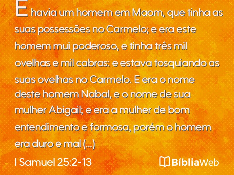 I Samuel 25:2-13 em imagem para compartilhar