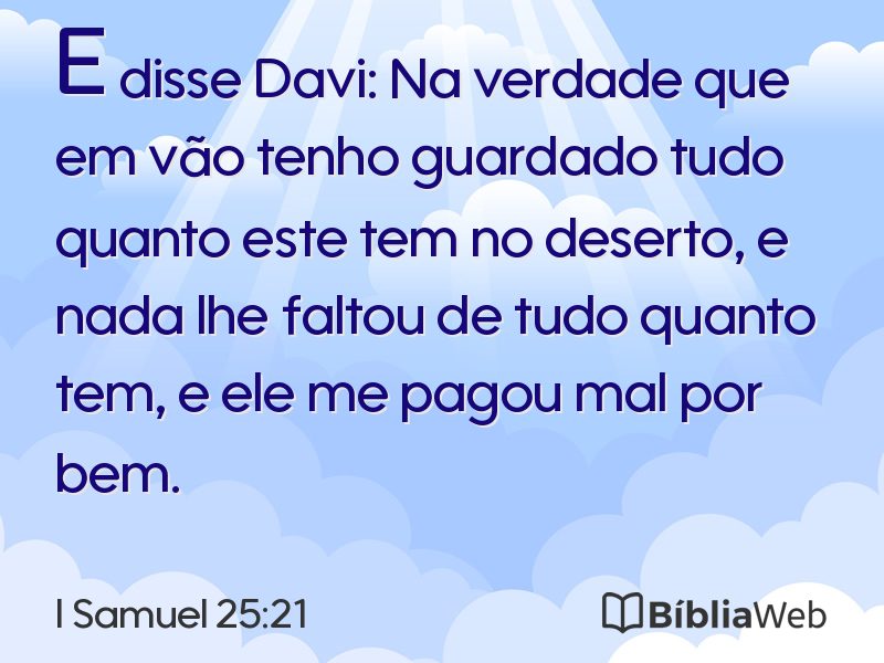 I Samuel 25:21 em imagem para compartilhar