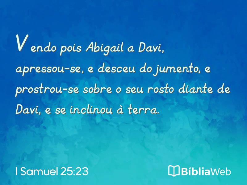 I Samuel 25:23 em imagem para compartilhar