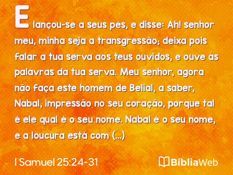 I Samuel 25:24-31 em imagem para compartilhar