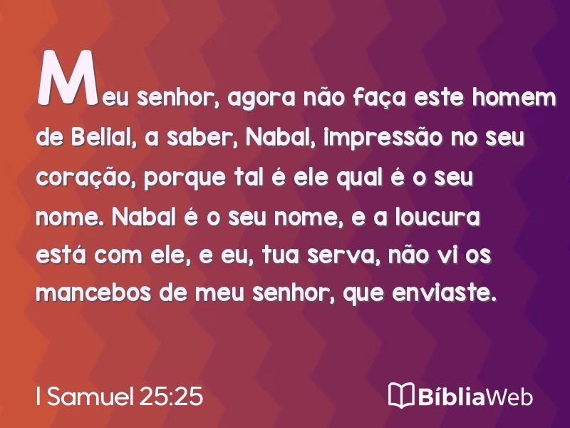 I Samuel 25:25 em imagem para compartilhar