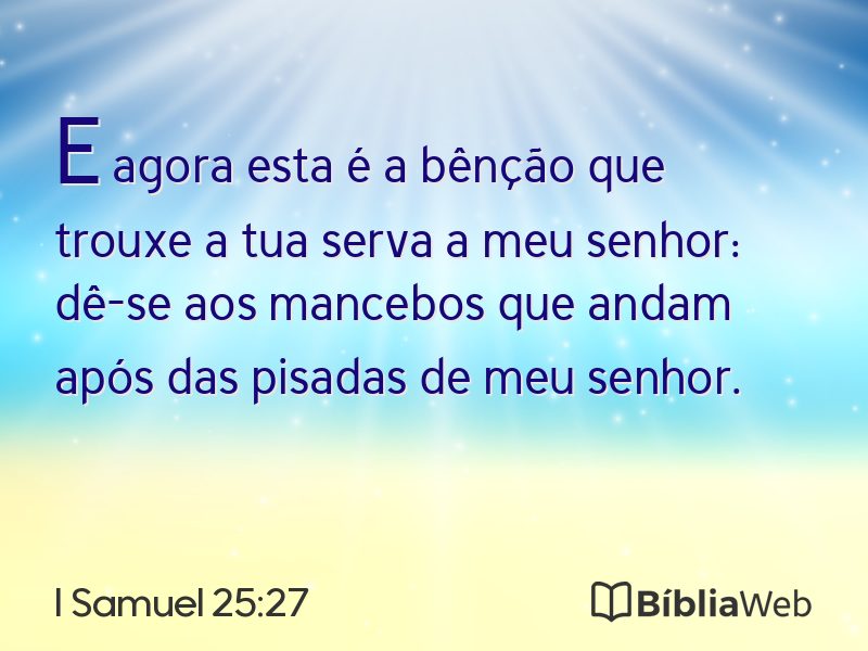 I Samuel 25:27 em imagem para compartilhar