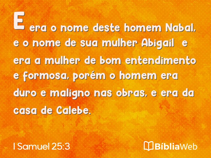 I Samuel 25:3 em imagem para compartilhar