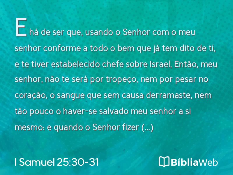 I Samuel 25:30-31 em imagem para compartilhar