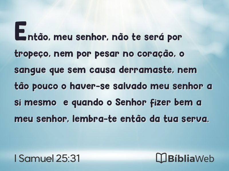 I Samuel 25:31 em imagem para compartilhar