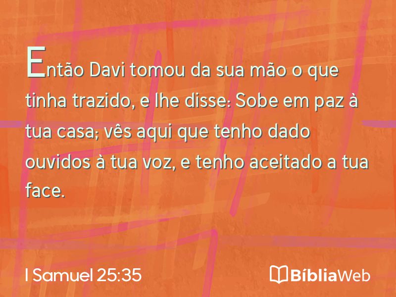 I Samuel 25:35 em imagem para compartilhar