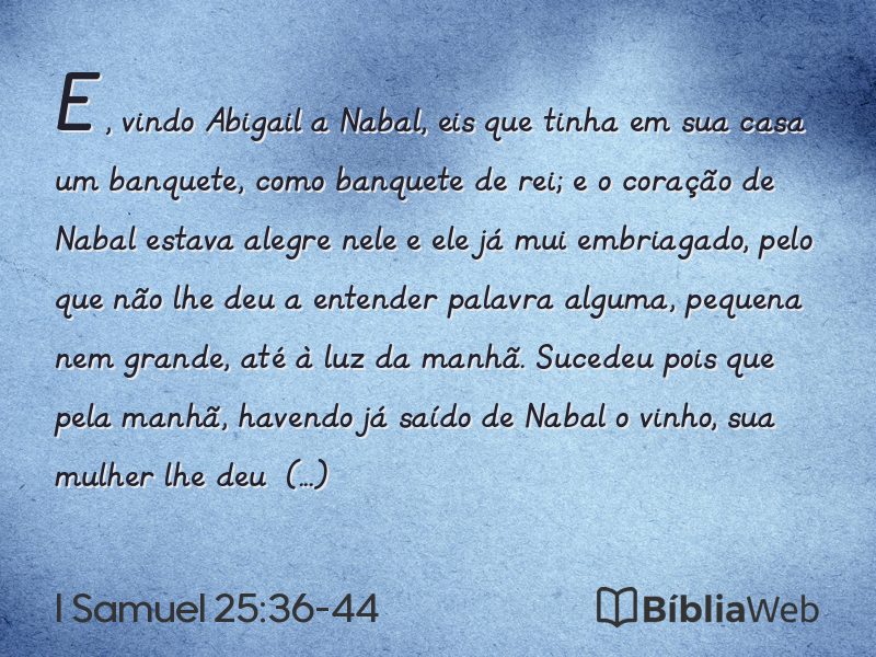 I Samuel 25:36-44 em imagem para compartilhar