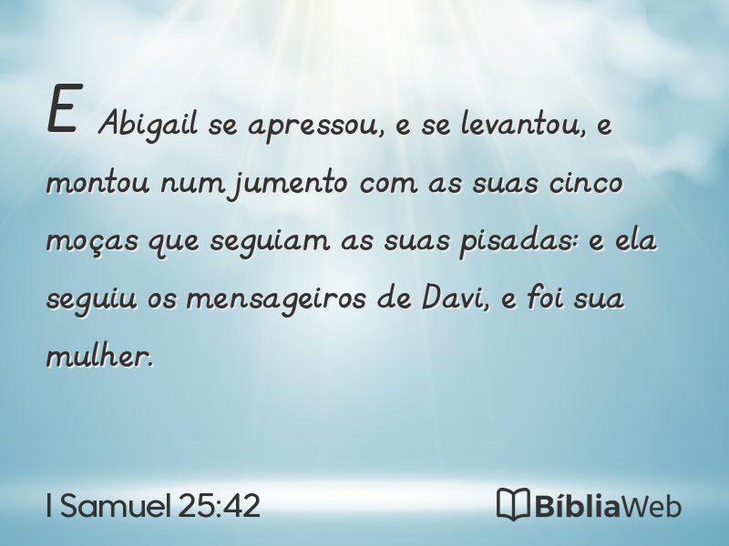 I Samuel 25:42 em imagem para compartilhar