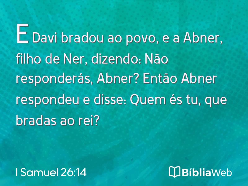 I Samuel 26:14 em imagem para compartilhar