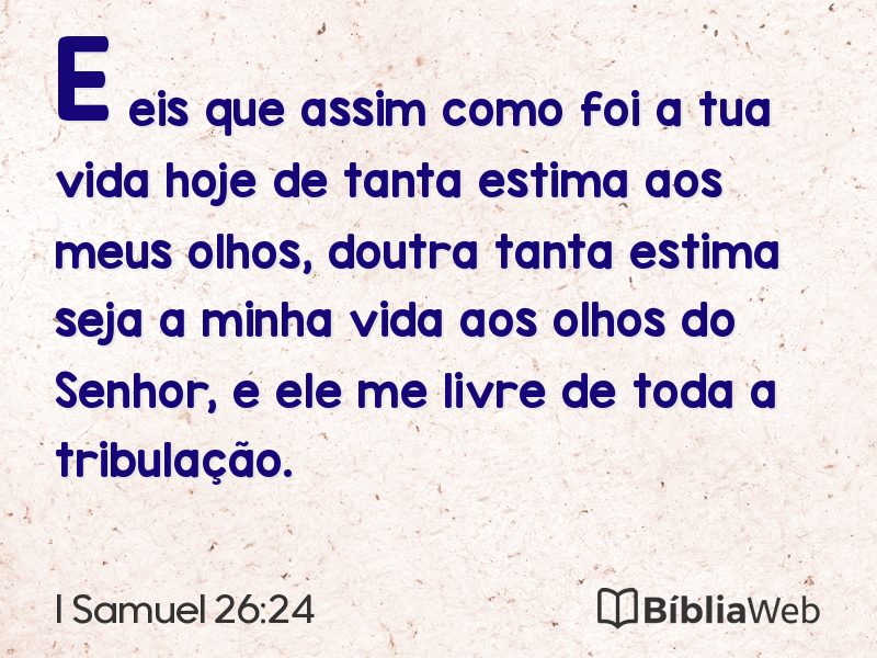 I Samuel 26:24 em imagem para compartilhar