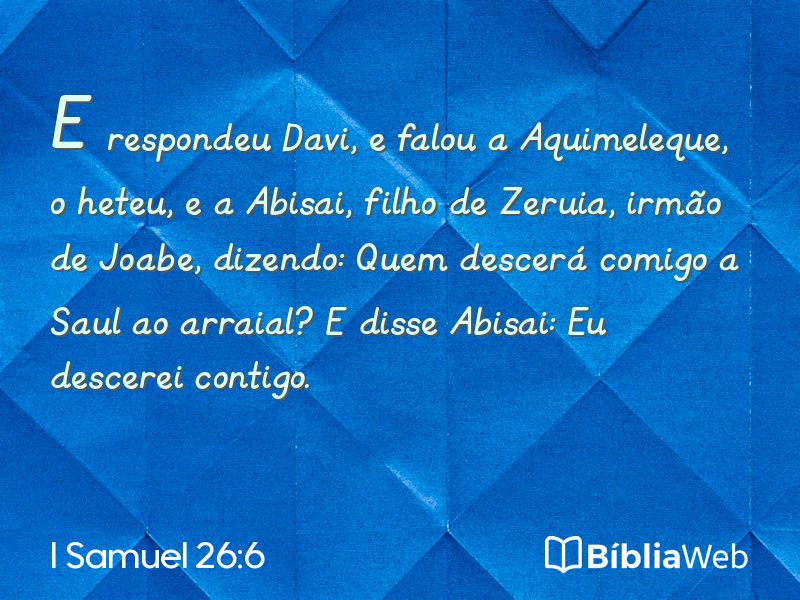 I Samuel 26:6 em imagem para compartilhar