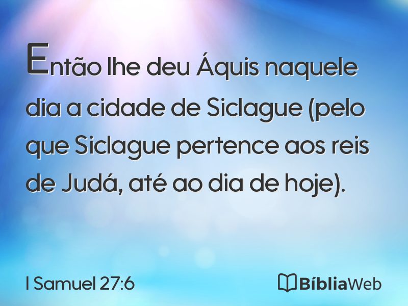 I Samuel 27:6 em imagem para compartilhar