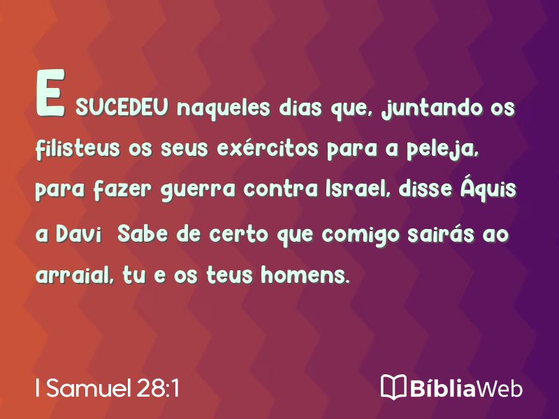 I Samuel 28:1 em imagem para compartilhar