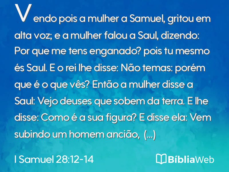 I Samuel 28:12-14 em imagem para compartilhar