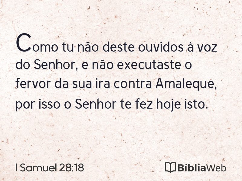 I Samuel 28:18 em imagem para compartilhar