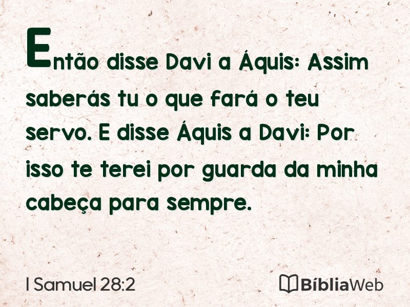 I Samuel 28:2 em imagem para compartilhar