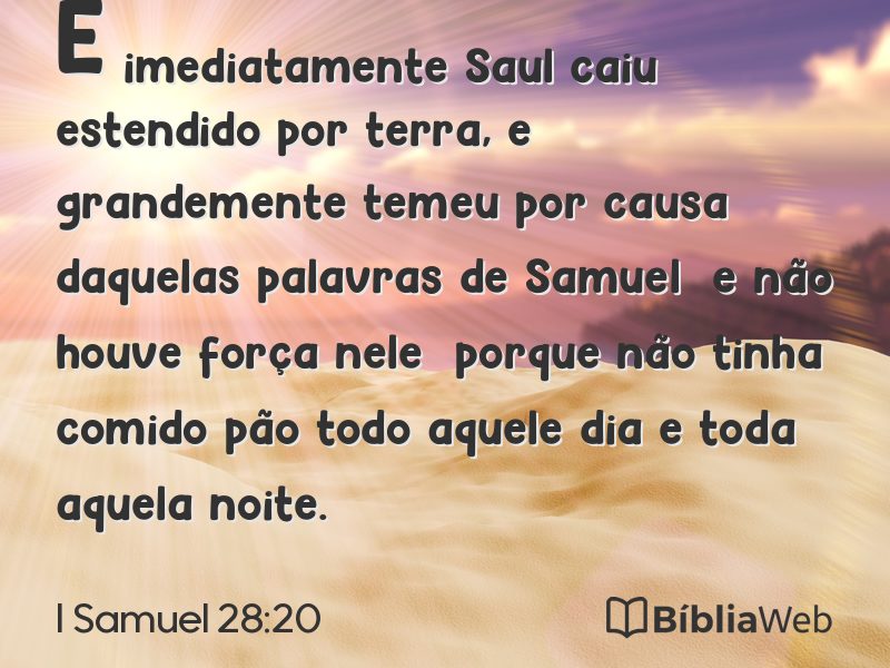 I Samuel 28:20 em imagem para compartilhar