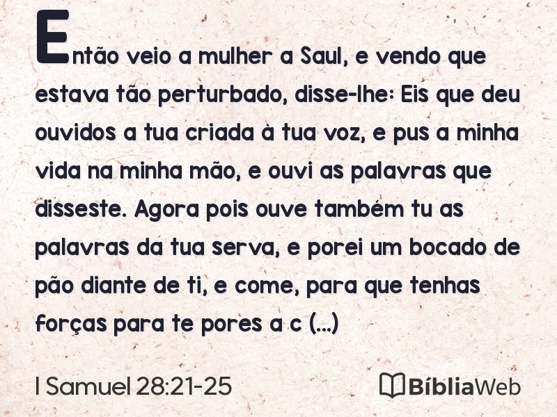 I Samuel 28:21-25 em imagem para compartilhar