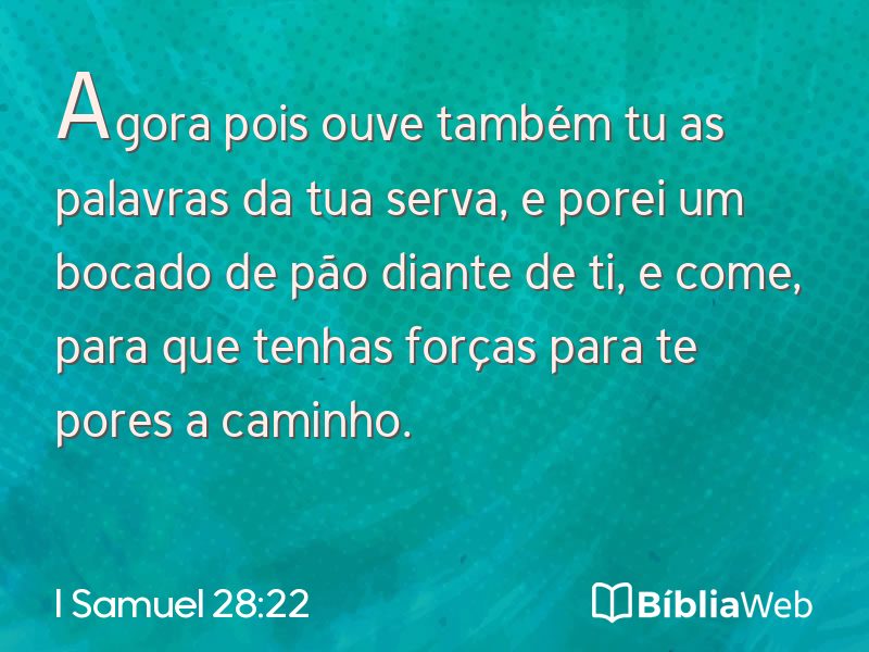 I Samuel 28:22 em imagem para compartilhar