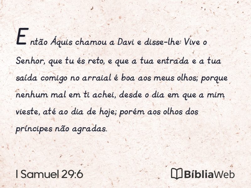 I Samuel 29:6 em imagem para compartilhar