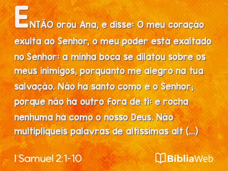 I Samuel 2:1-10 em imagem para compartilhar