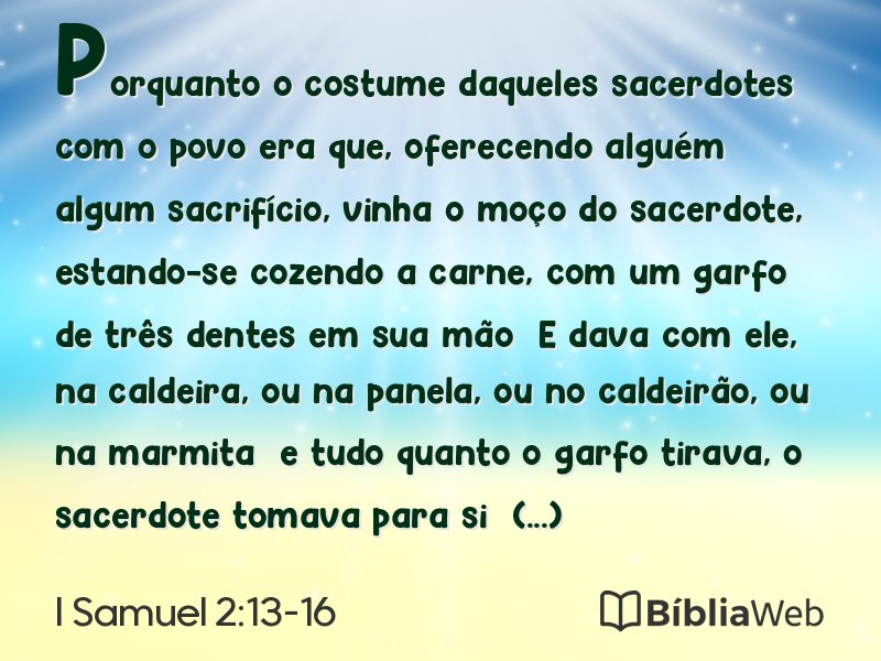 I Samuel 2:13-16 em imagem para compartilhar