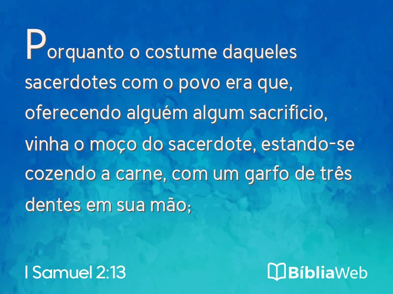 I Samuel 2:13 em imagem para compartilhar