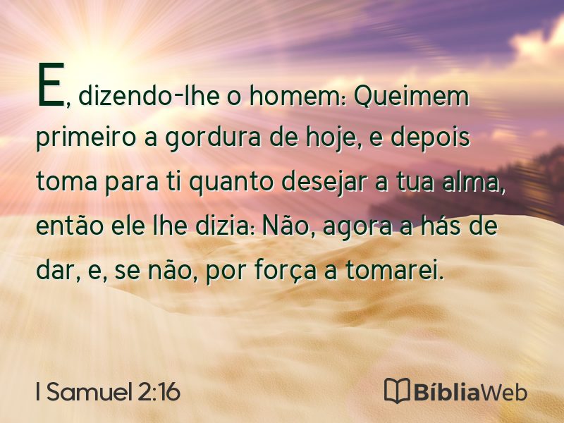 I Samuel 2:16 em imagem para compartilhar