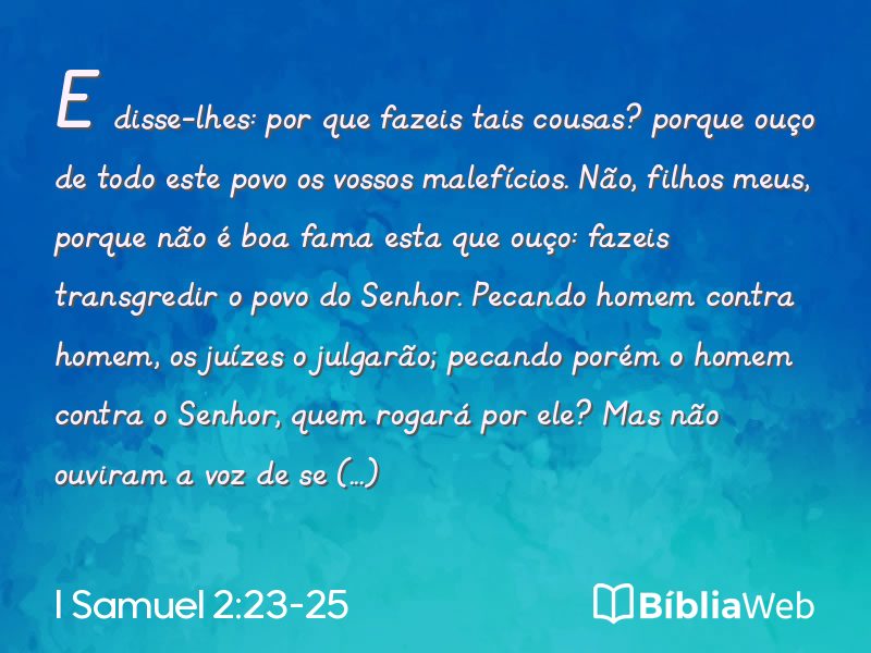 I Samuel 2:23-25 em imagem para compartilhar