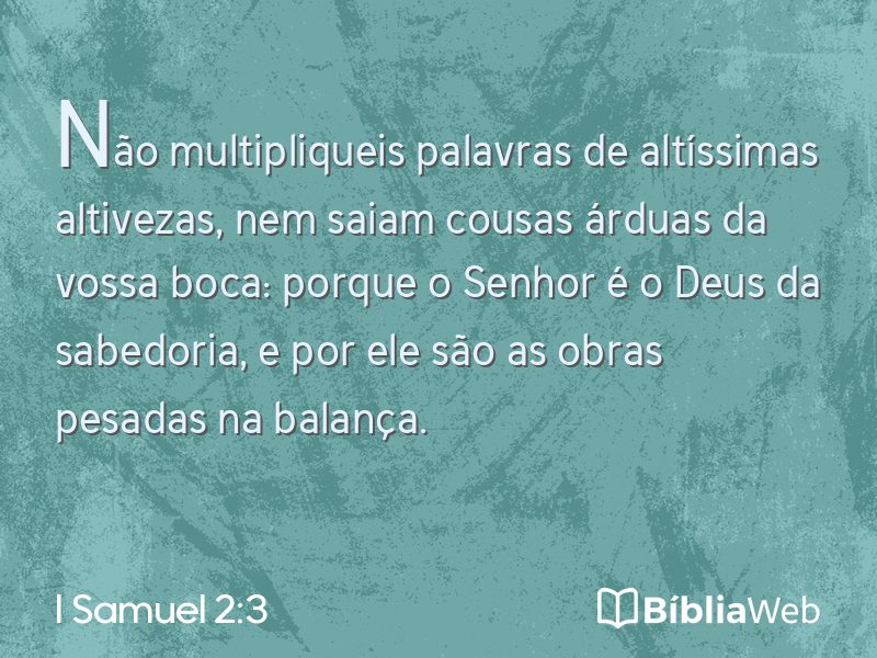 I Samuel 2:3 em imagem para compartilhar