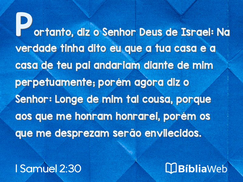 I Samuel 2:30 em imagem para compartilhar