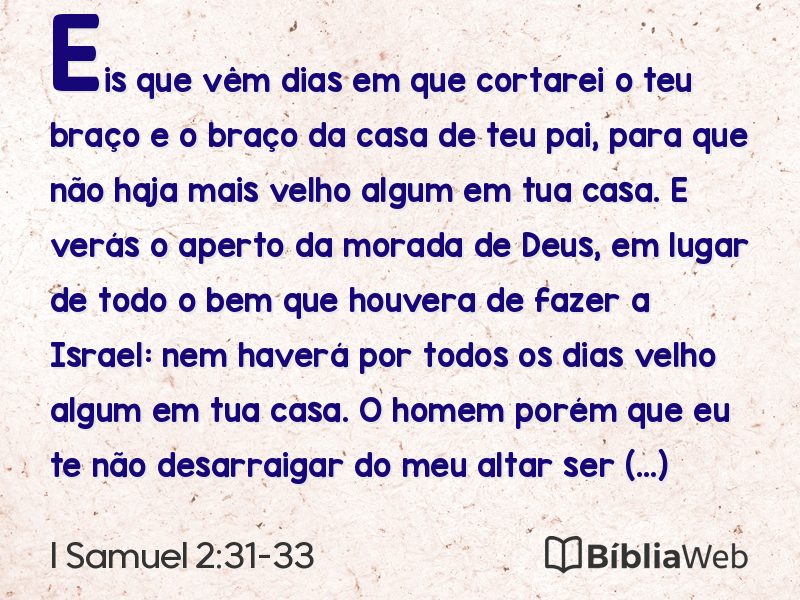 I Samuel 2:31-33 em imagem para compartilhar