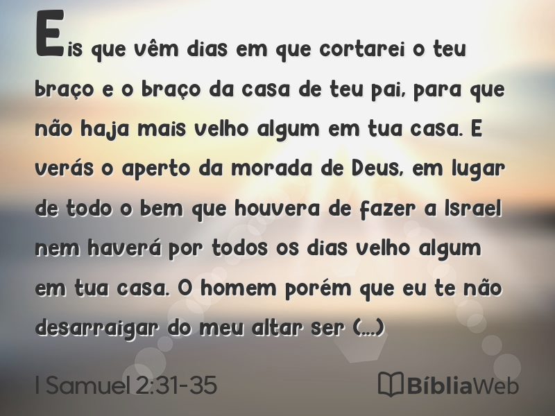 I Samuel 2:31-35 em imagem para compartilhar