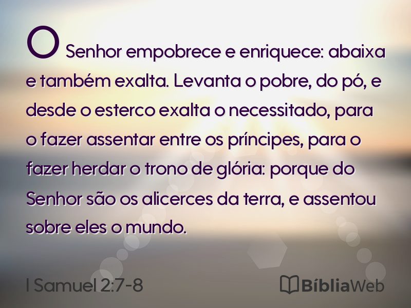 I Samuel 2:7-8 em imagem para compartilhar