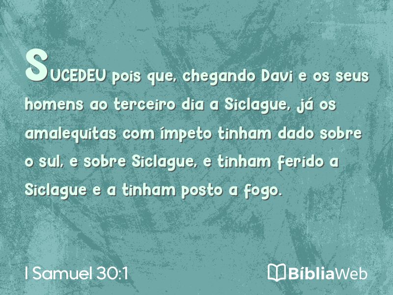 I Samuel 30:1 em imagem para compartilhar